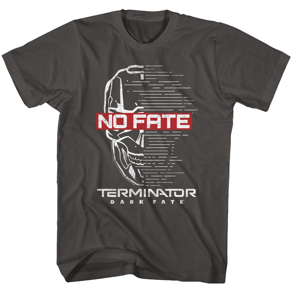 Smoke Gray Terminator Dark Fate t-shirt featuring a No Fate design
