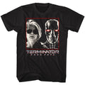 Black Terminator Dark Fate t-shirt featuring a Sarah and Rev-9 design