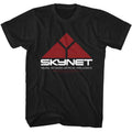 Black Terminator 2 t-shirt featuring a Skynet Logo design