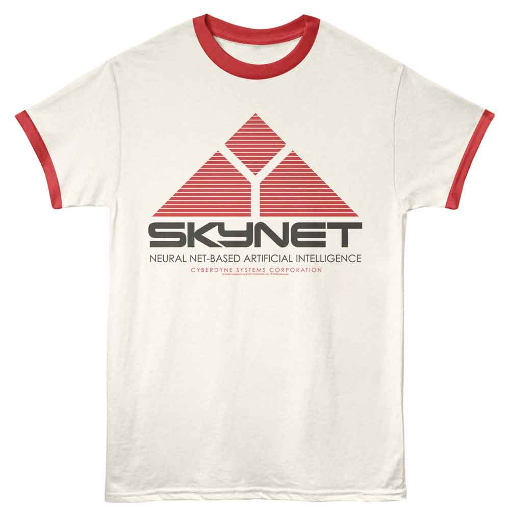 The Terminator Ringer T-Shirt - T2 Skynet Logo