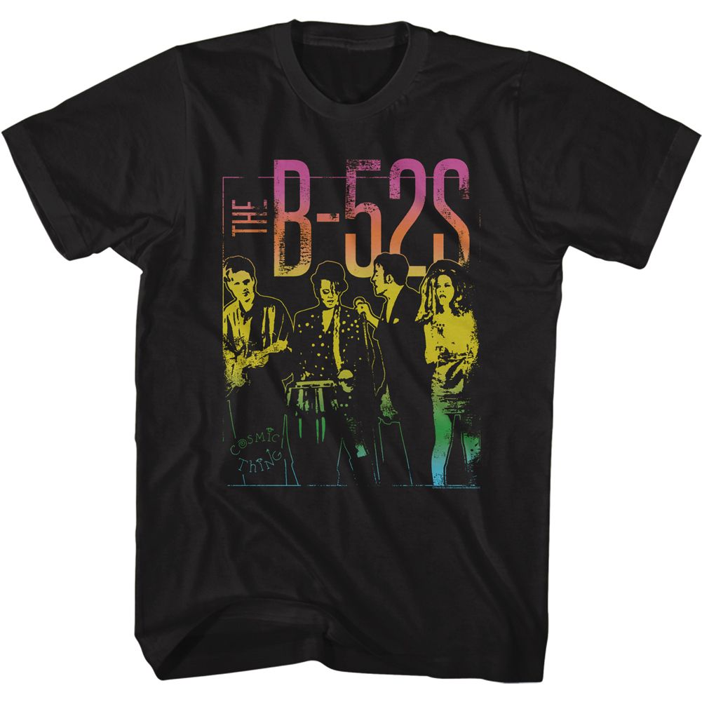 Black The B-52's t-shirt featuring a Band Photo Gradient design