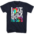 Navy The B-52's t-shirt featuring a Love Shack tie dye design