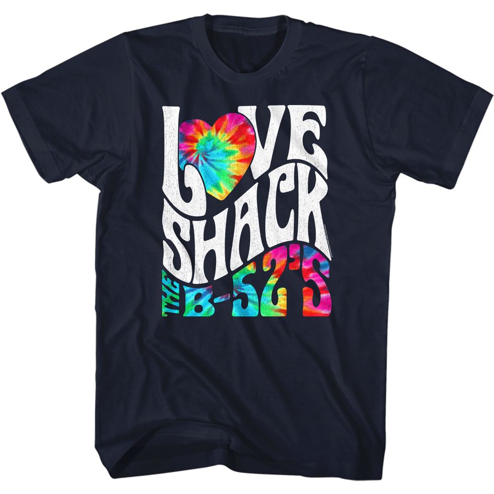 Navy The B-52's t-shirt featuring a Love Shack tie dye design