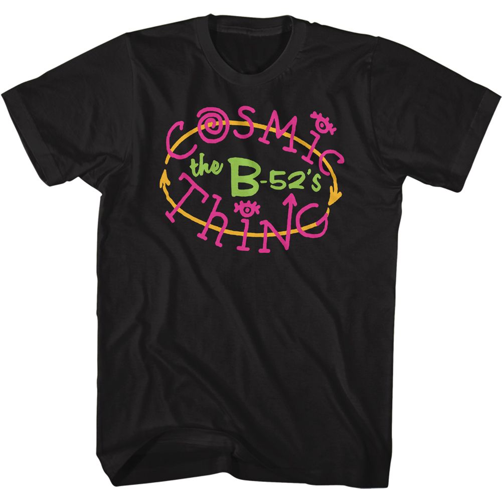 Black The B-52's t-shirt featuring a Cosmic Thing design