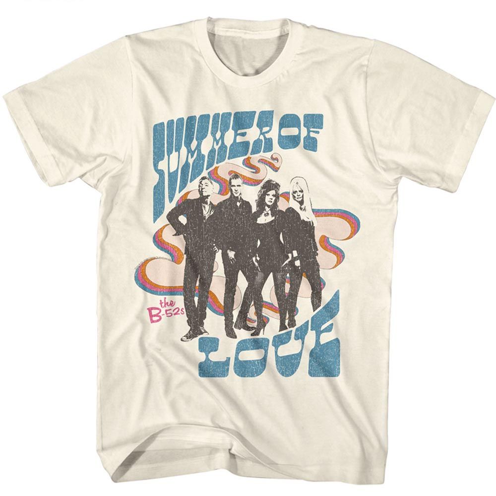 Natural The B-52's t-shirt featuring a Summer of Love design