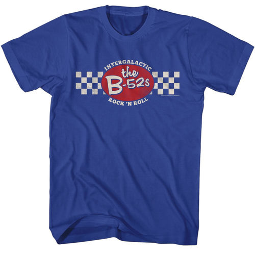 Royal Blue The B-52's t-shirt featuring an Intergalactic Rock design