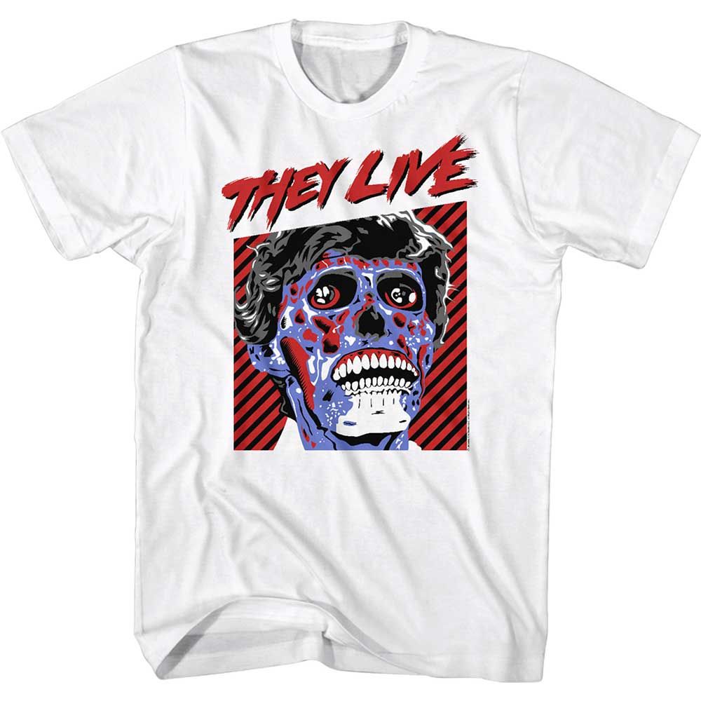White They Live t-shirt featuring an OBEY design