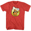 Red Heather This Is Fine t-shirt featuring a This Is Fine circle emblem design