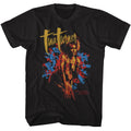 Black Tina Turner t-shirt featuring a Splatter Background design
