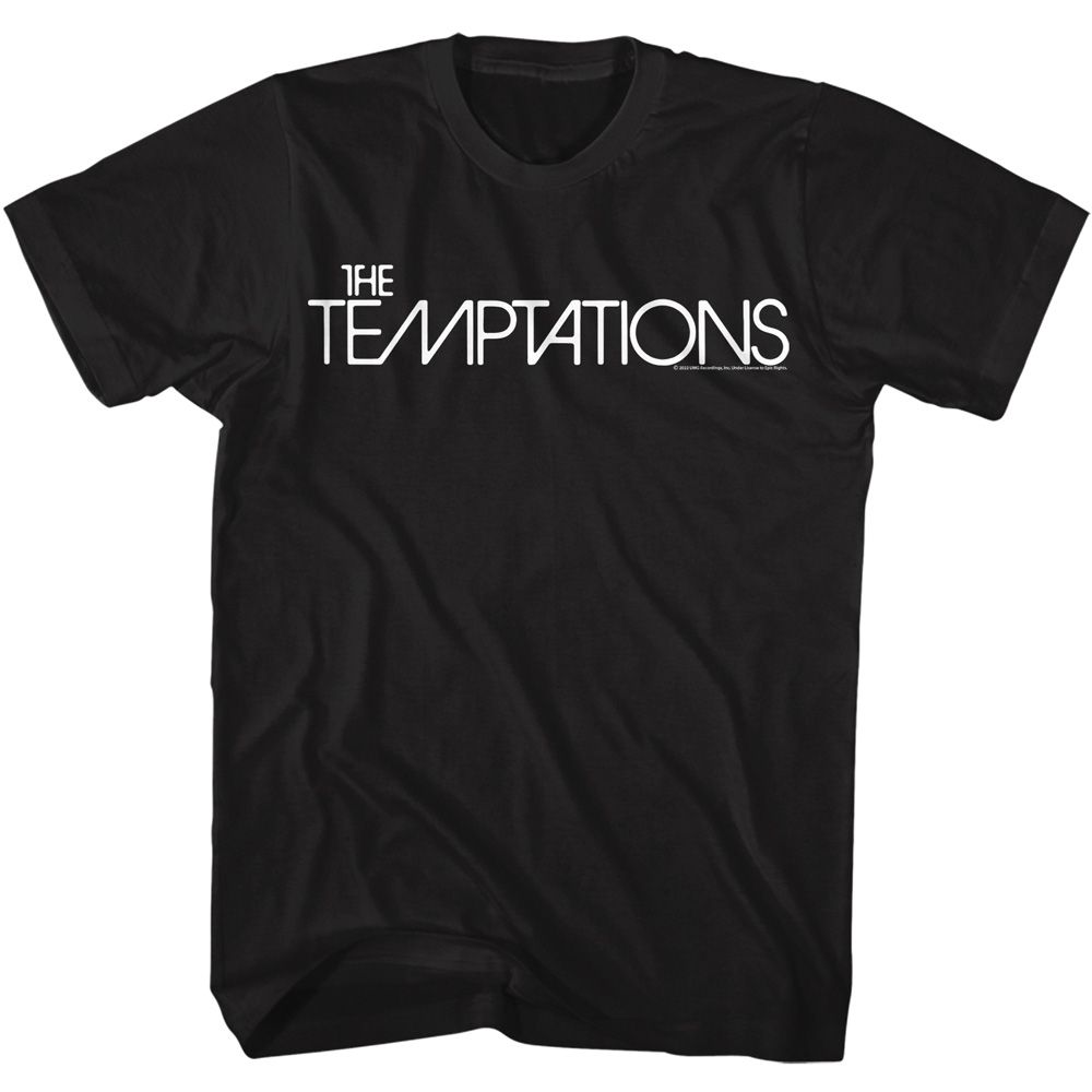 Black The Temptations t-shirt featuring a The Temptations logo design