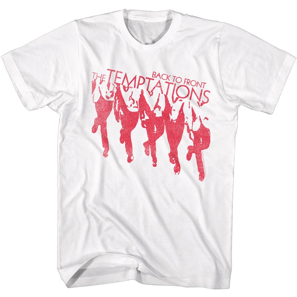 White The Temptations t-shirt featuring a The Temptations back-to-front design
