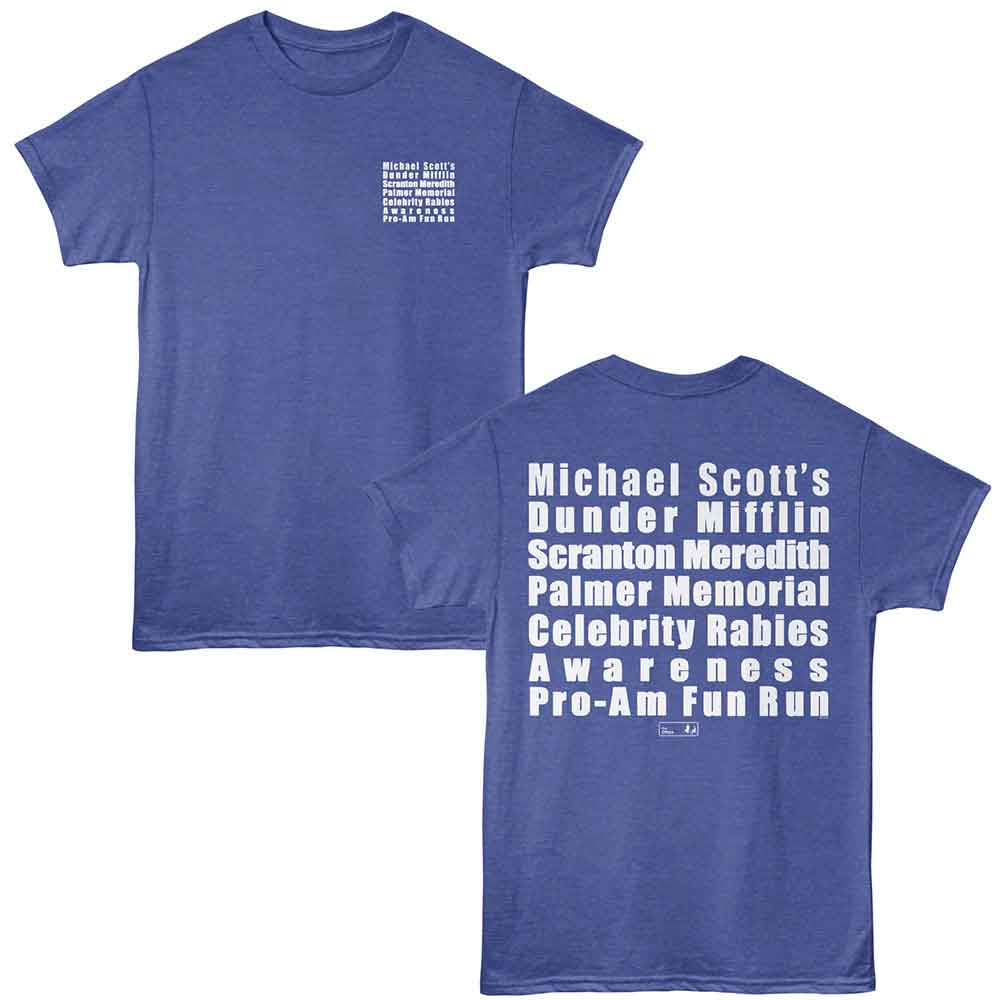Royal Heather The Office t-shirt featuring a The Office The Office Fun Run F B design