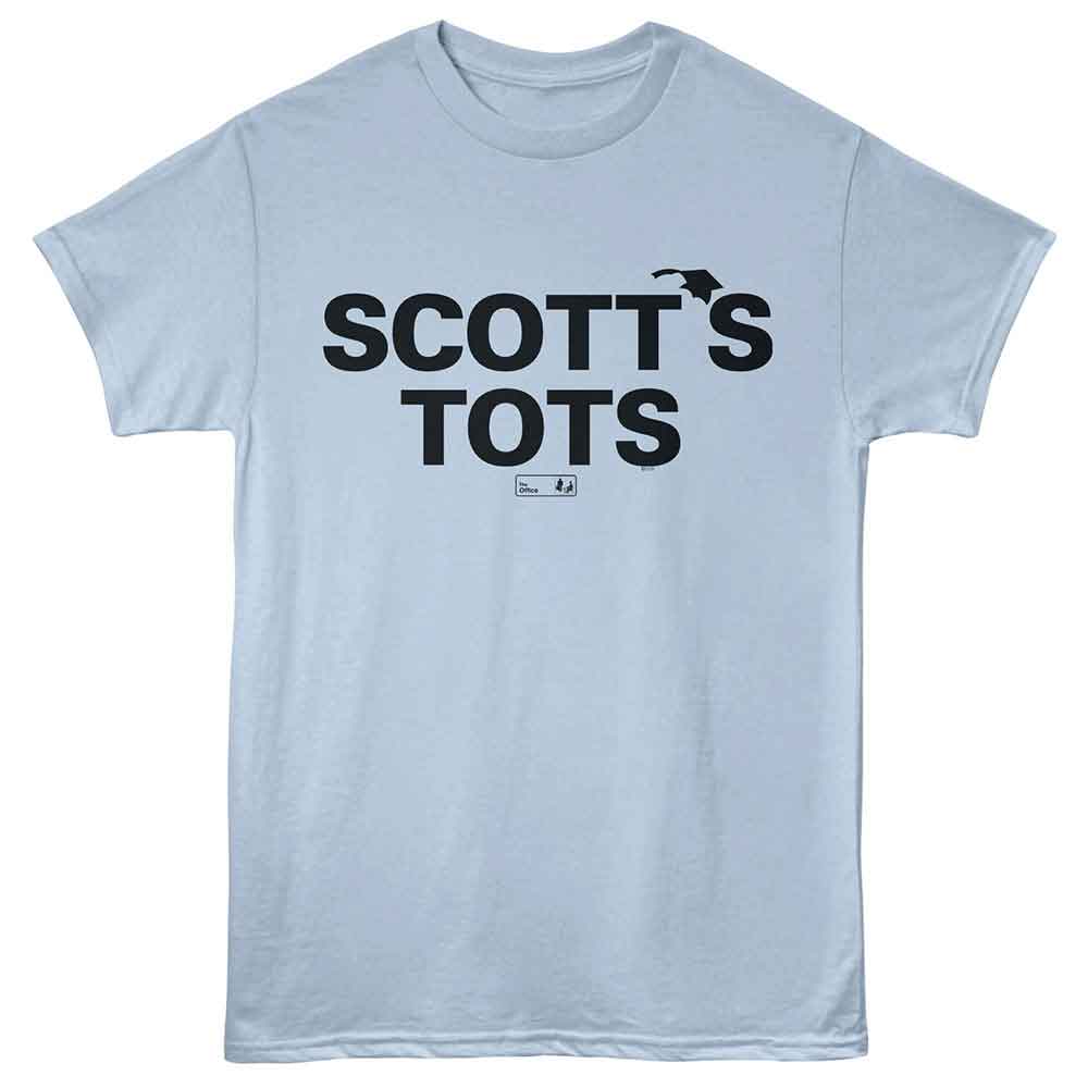 Light Blue The Office t-shirt featuring a Scott's Tots design