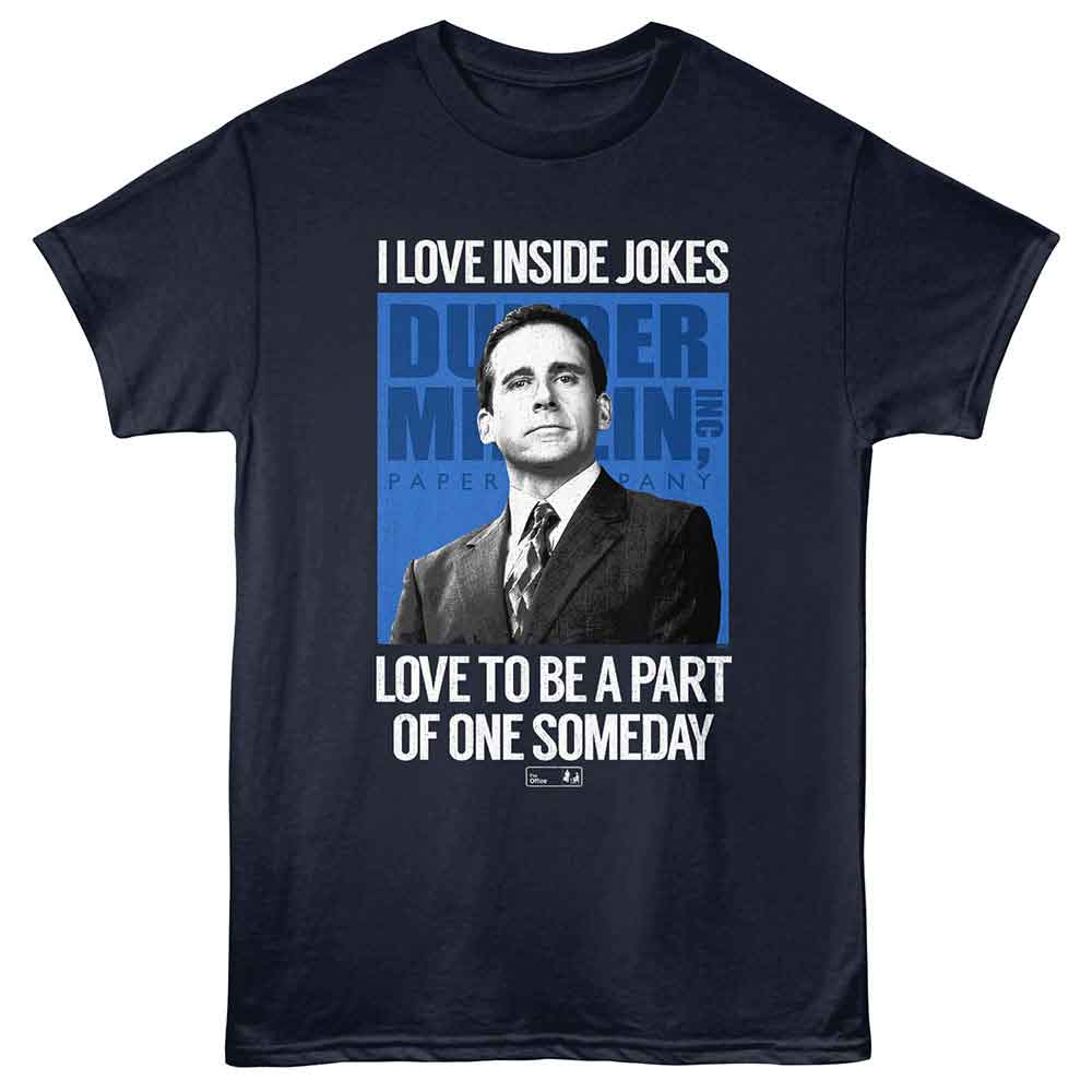 Navy The Office t-shirt featuring a The Office The Office Inside Jokes design