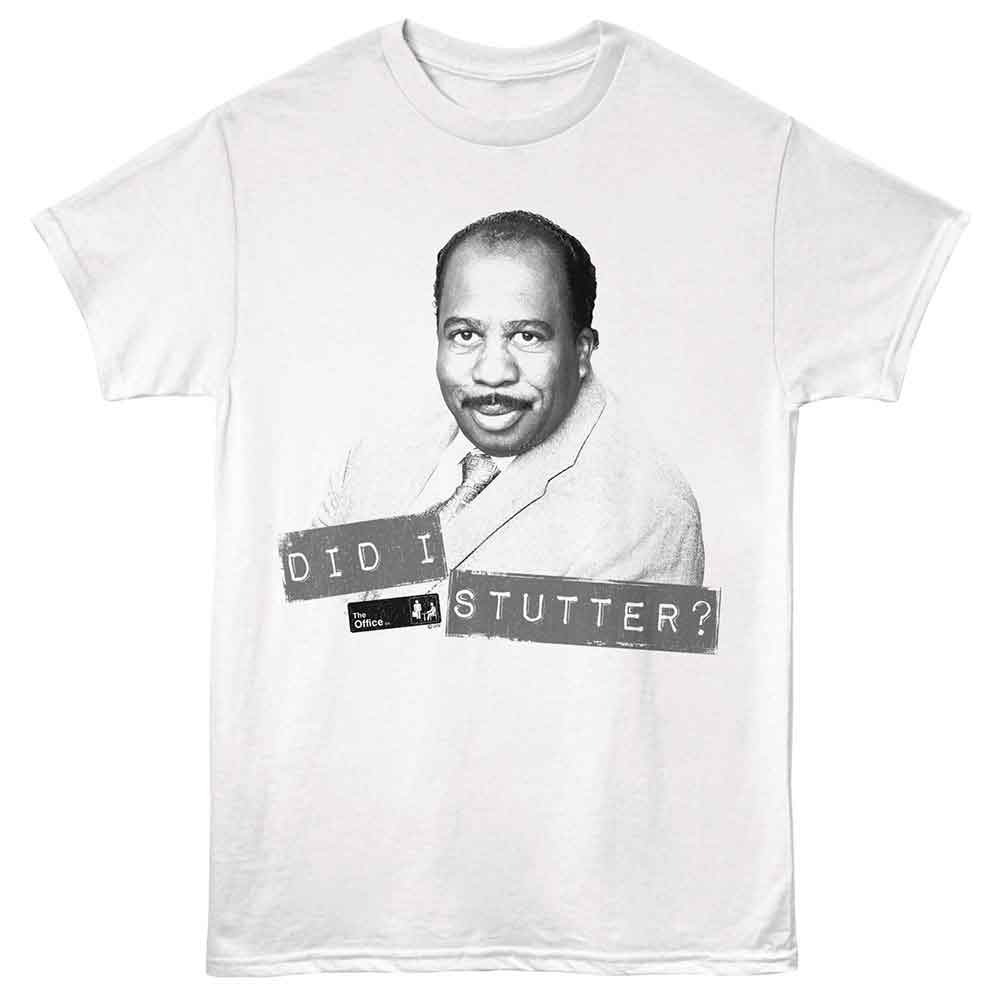 White The Office t-shirt featuring a The Office The Office Did I Stutter design