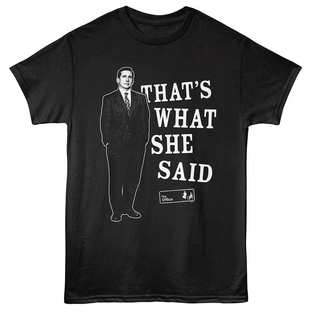 Black The Office t-shirt featuring a The Office The Office Standing Michael She Said design