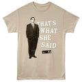 Sand The Office t-shirt featuring a The Office The Office Standing Michael Alt Color design