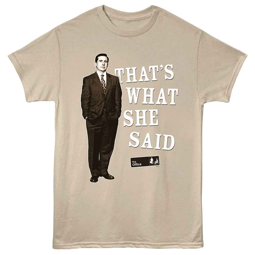 Sand The Office t-shirt featuring a The Office The Office Standing Michael Alt Color design