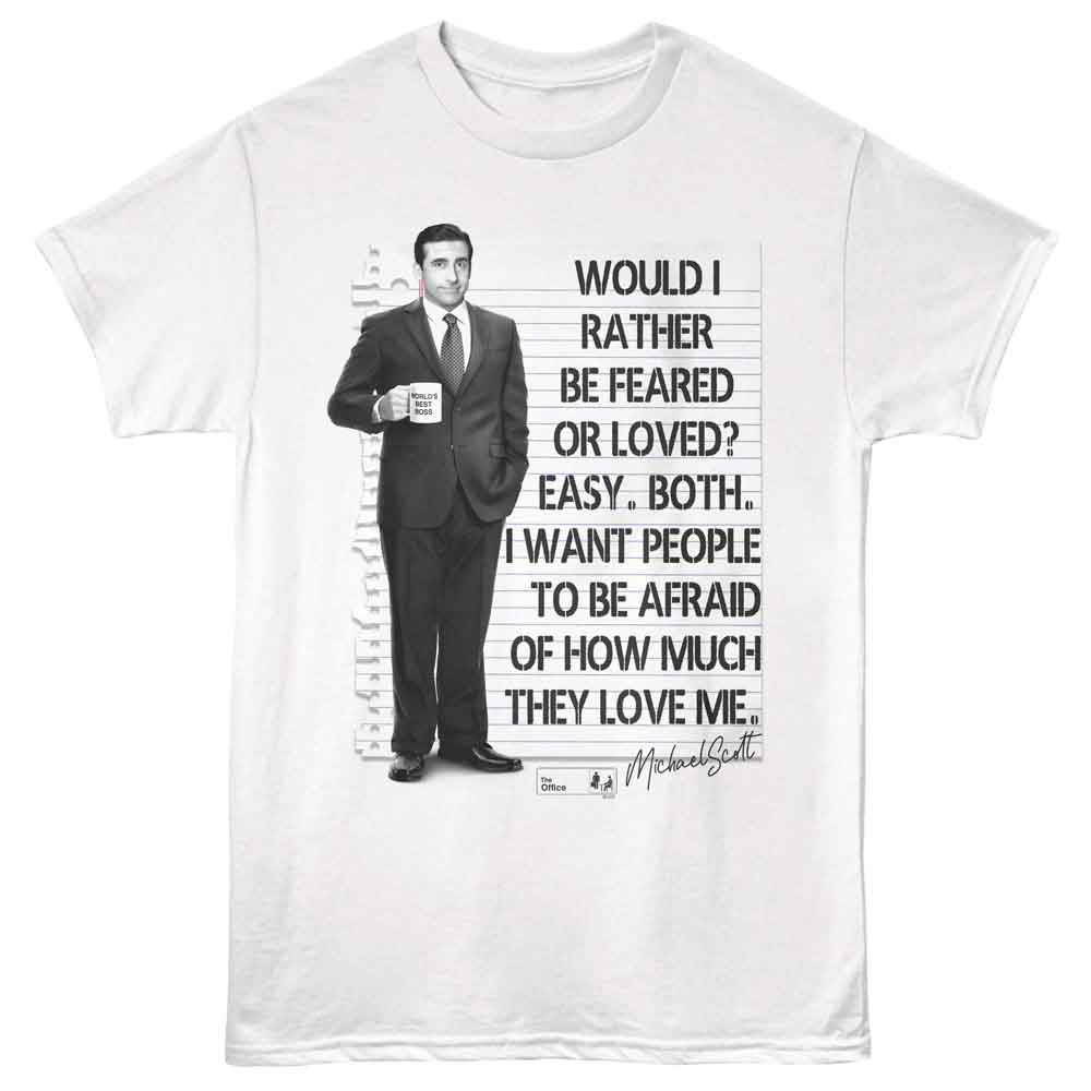 White The Office t-shirt featuring a The Office The Office They Love Me design