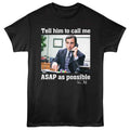 Black The Office t-shirt featuring a The Office The Office Asap As Possible design