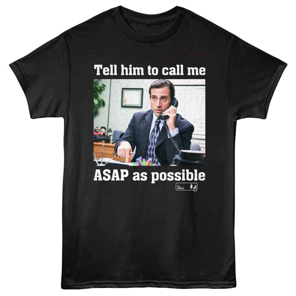 Black The Office t-shirt featuring a The Office The Office Asap As Possible design