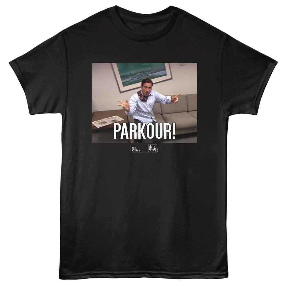 Black The Office t-shirt featuring a The Office The Office Parkour design