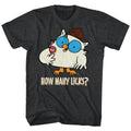 Black Heather Tootsie Pop t-shirt featuring a How Many Licks Black Heather design