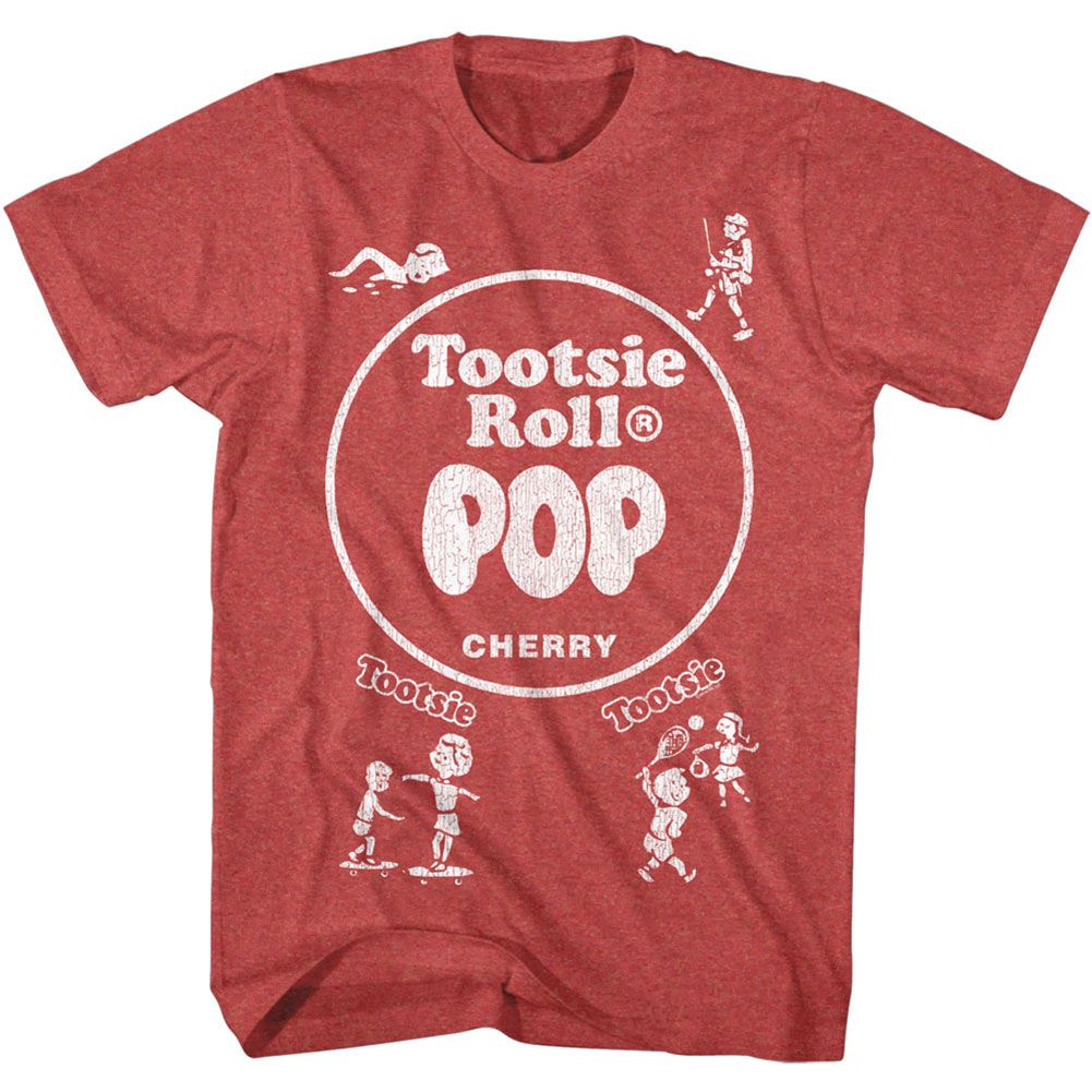 Red Heather Tootsie Pop t-shirt featuring a Pop Wrapper design
