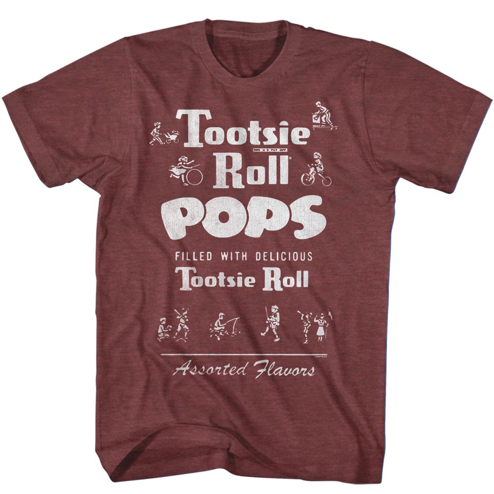 Vintage Maroon Heather Tootsie Roll t-shirt featuring a Vintage Tootsie design