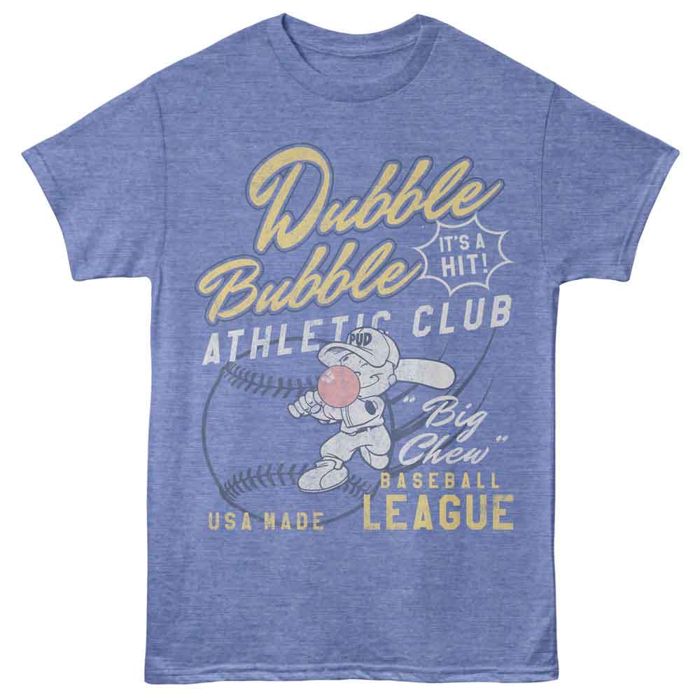 Light Blue Heather Tootsie Roll t-shirt featuring an Athletic Club design