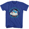 Royal Blue Tootsie Pop t-shirt featuring a Mr. Owl Blue Text design