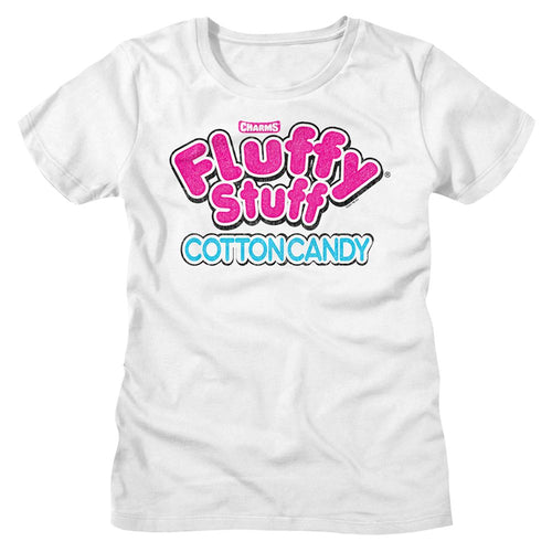 Tootsie Roll Ladies T-Shirt - Fluffy Stuff Logo White