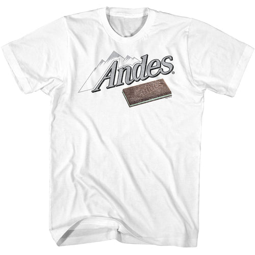 White Andes t-shirt featuring an Andes design