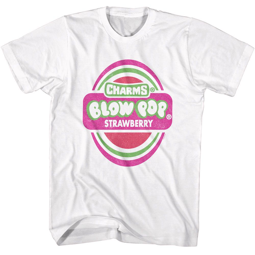 White Blow Pop t-shirt featuring a Strawberry design