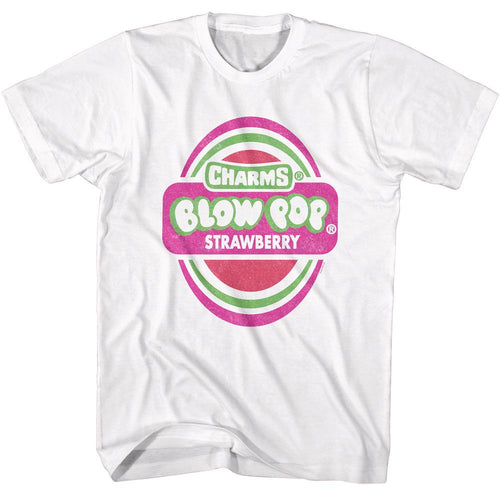 White Blow Pop t-shirt featuring a Strawberry design