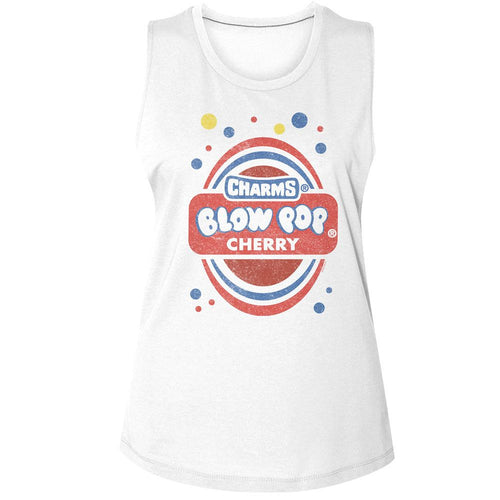 Tootsie Roll Ladies Muscle Tank - Cherry Wrapper Art