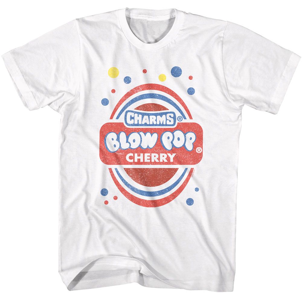 White Tootsie Roll t-shirt featuring a Cherry Wrapper Art design