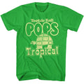 Kelly Green Tootsie Pop t-shirt featuring a Mr. Turtle Tropical design