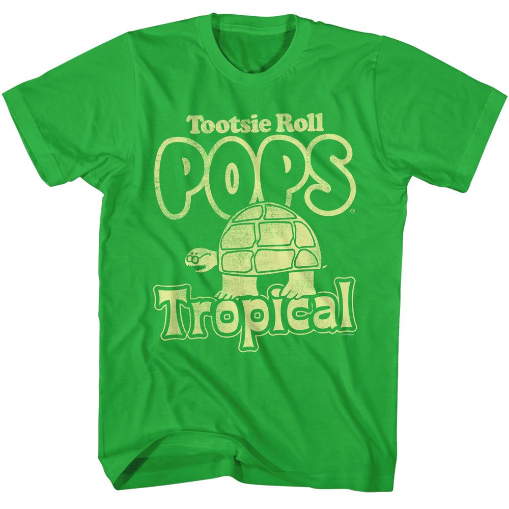 Kelly Green Tootsie Pop t-shirt featuring a Mr. Turtle Tropical design