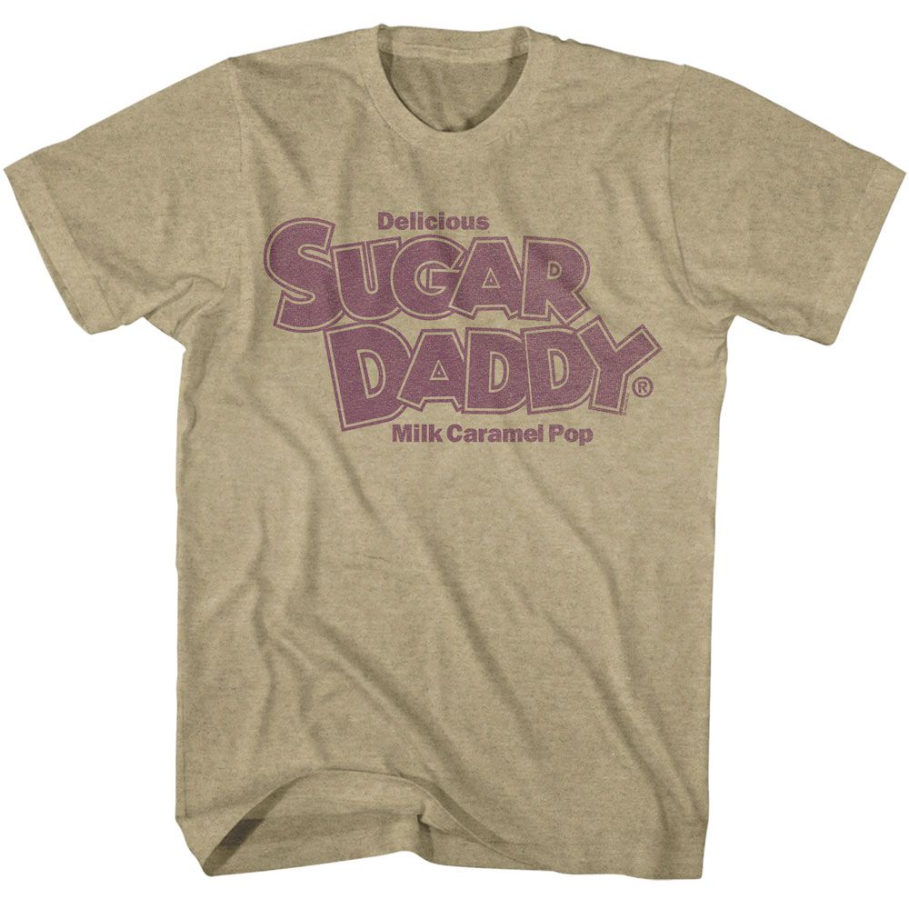Khaki Heather Tootsie Roll t-shirt featuring a Milk Caramel Pop design