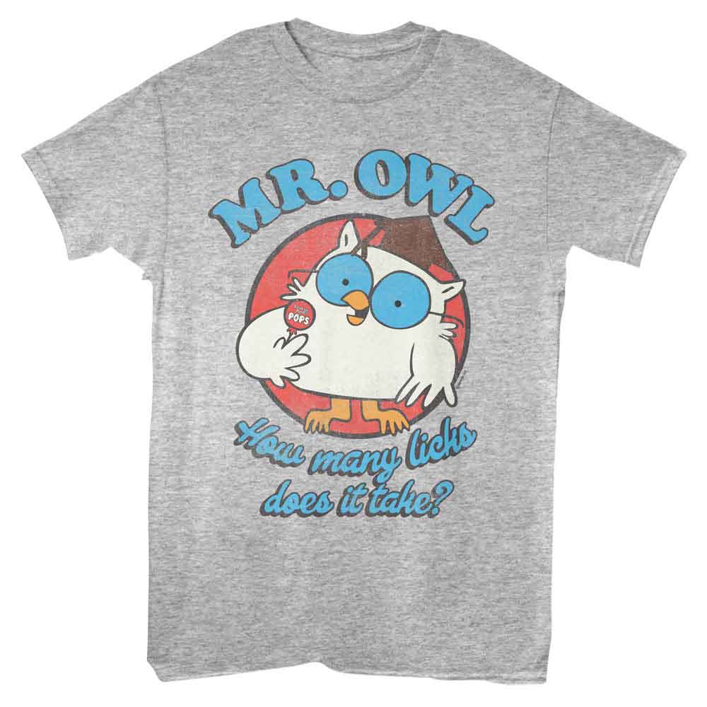 Gray Heather Tootsie Pop t-shirt featuring a How Many Licks Gray Heather design