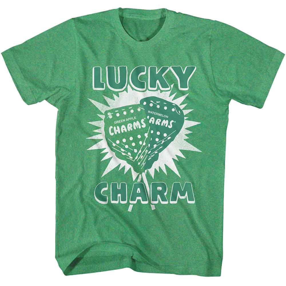 Kelly Heather Tootsie Roll t-shirt featuring a Lucky Charm design
