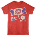Red Heather Dubble Bubble t-shirt featuring a Fun with Gum design