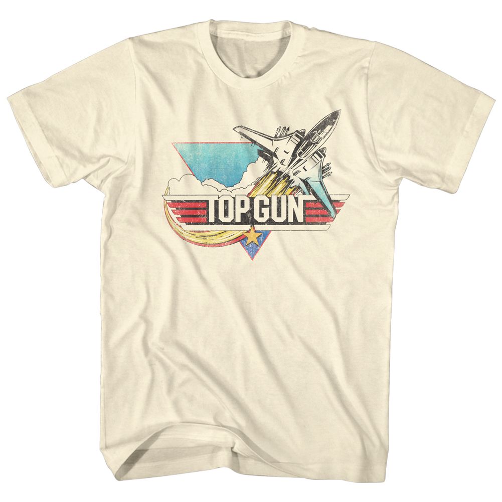 Natural Top Gun t-shirt featuring a Fade design