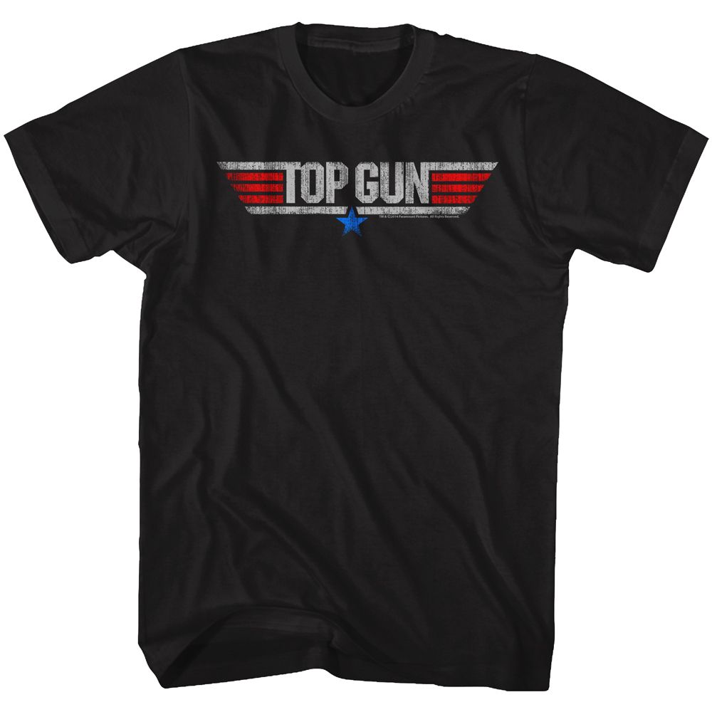 Black Top Gun t-shirt featuring a Logo Black design