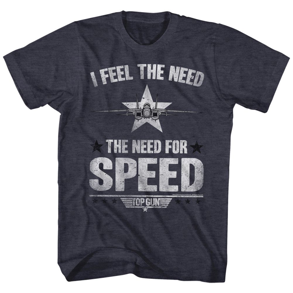 Navy Heather Top Gun t-shirt featuring a Need for Speed design