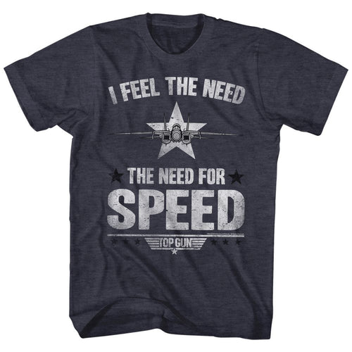 Navy Heather Top Gun t-shirt featuring a Need for Speed design