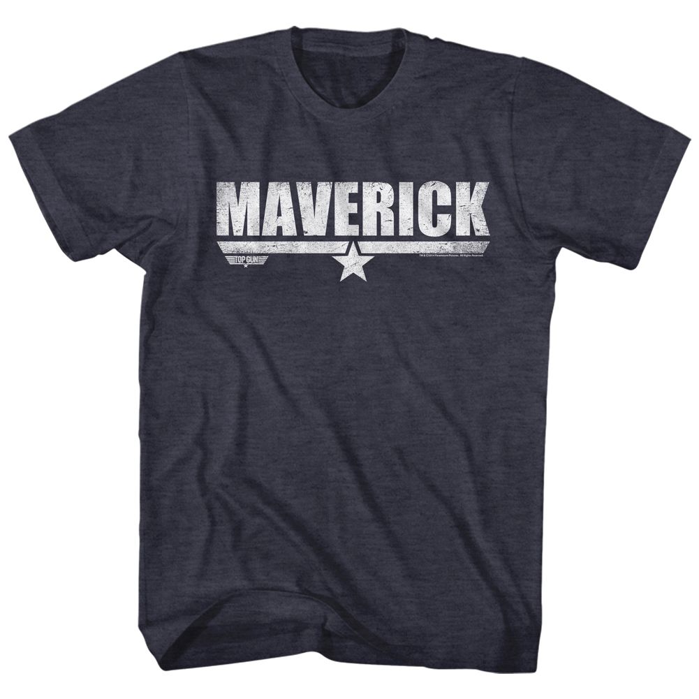 Navy Heather Top Gun t-shirt featuring a Maverick Navy Heather design