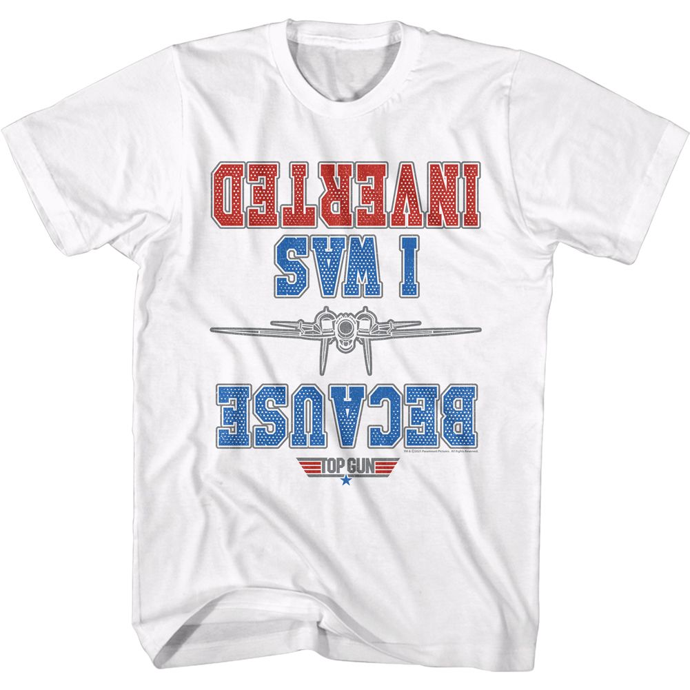 White Top Gun t-shirt featuring an Inverted White design
