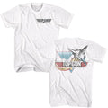 White Top Gun t-shirt featuring a Vintage Jet design